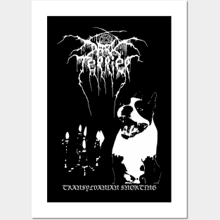 Dark Boston Terrier Throne / Black Metal Dog Design Posters and Art